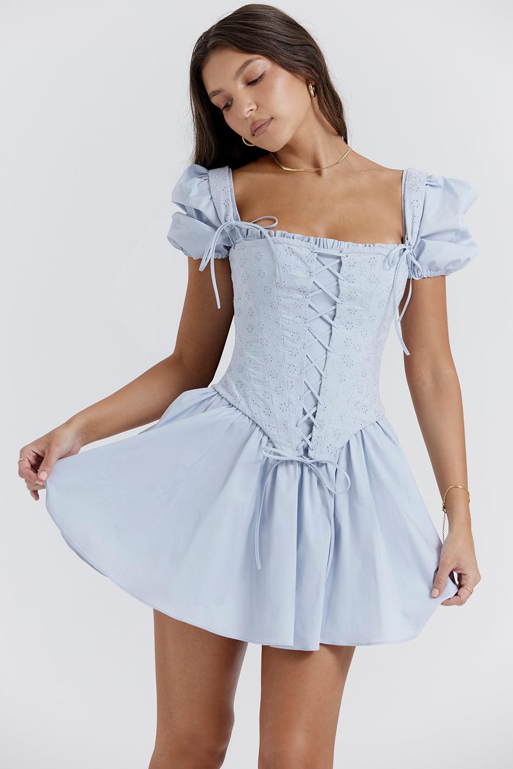 Kailey | Women's Embroidered Corset Mini Summer Dress