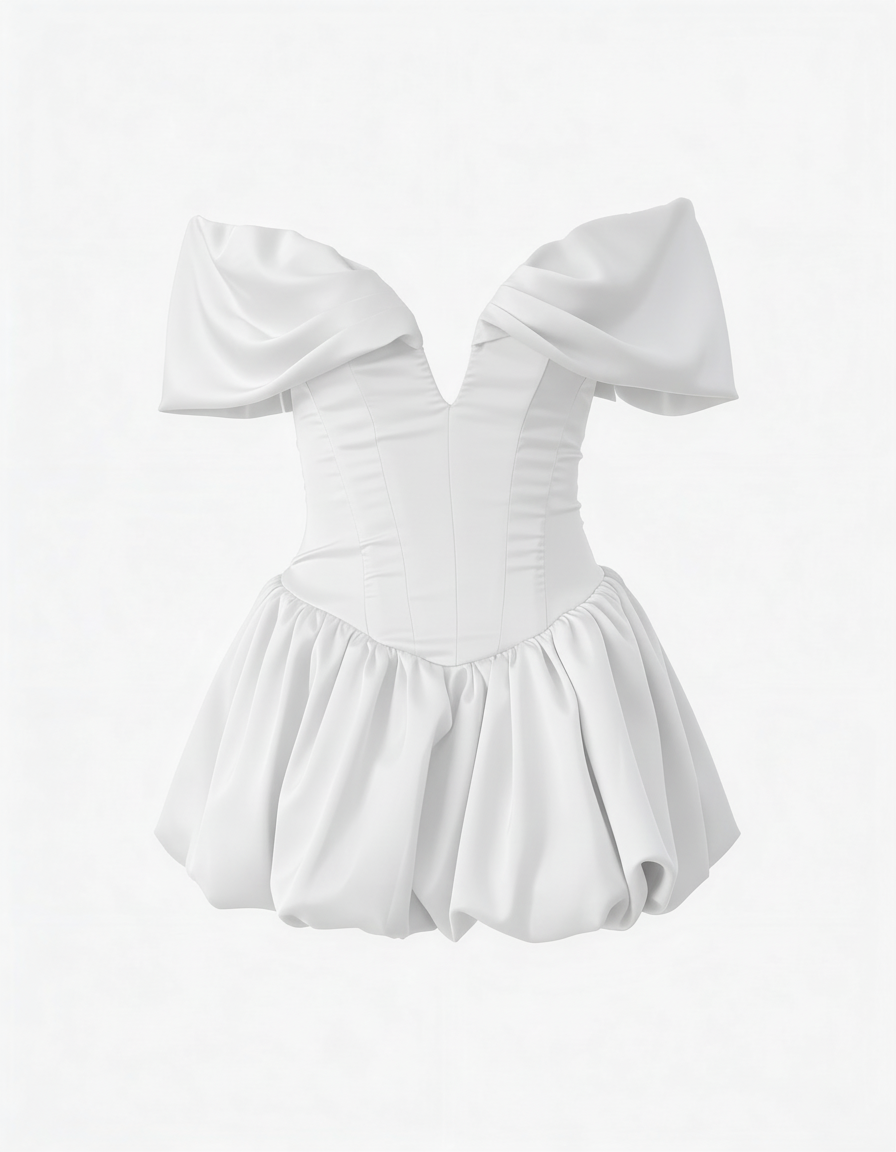 Nina | Women's Off-Shoulder Bubble Mini Cocktail Dress