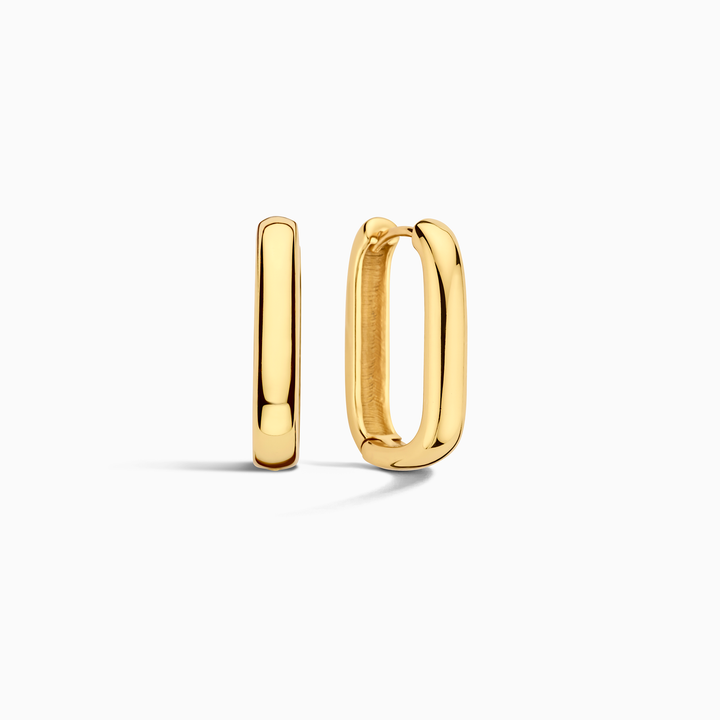 Joyanne | Modern Polished Gold Hoop Earrings