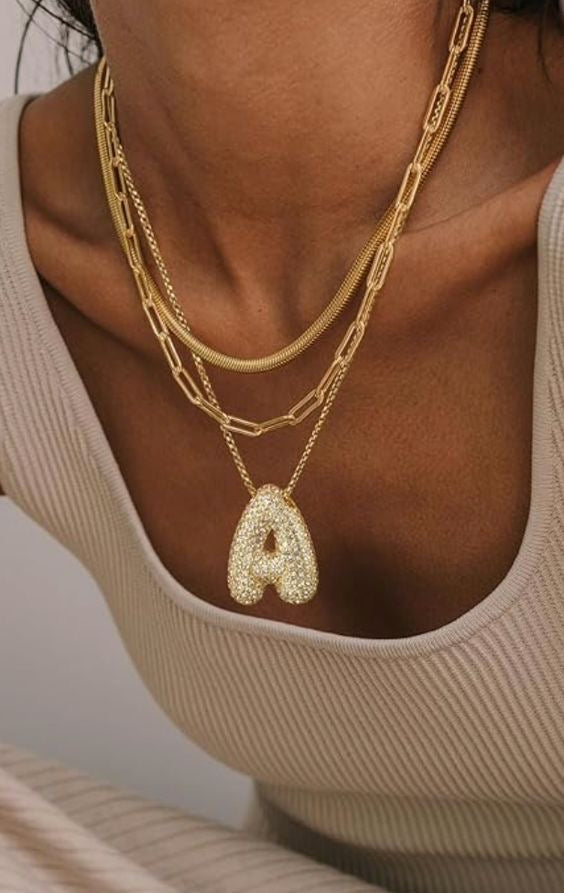 Urith | Gold Letter Pendant Necklace