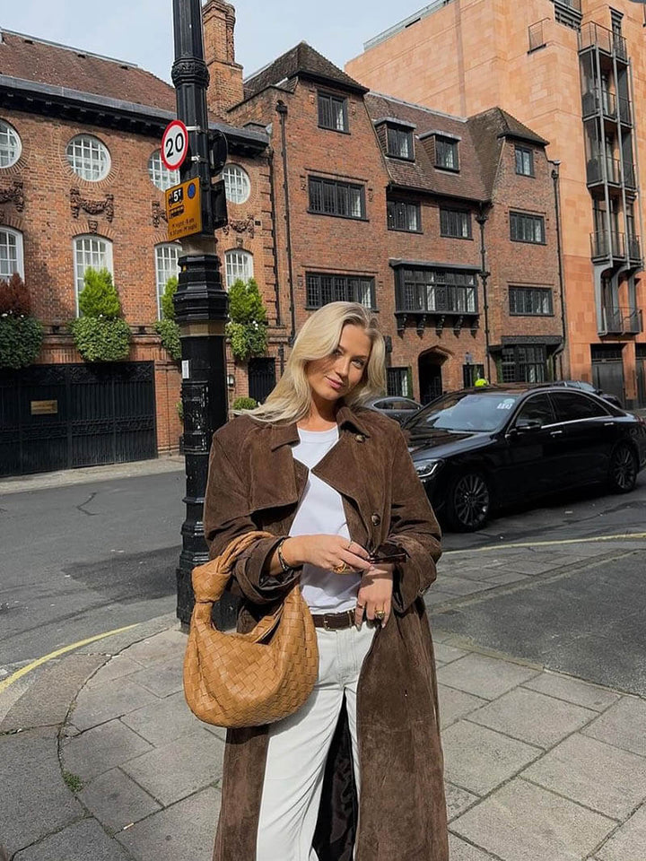 Grevelin | Suede Trench Coat