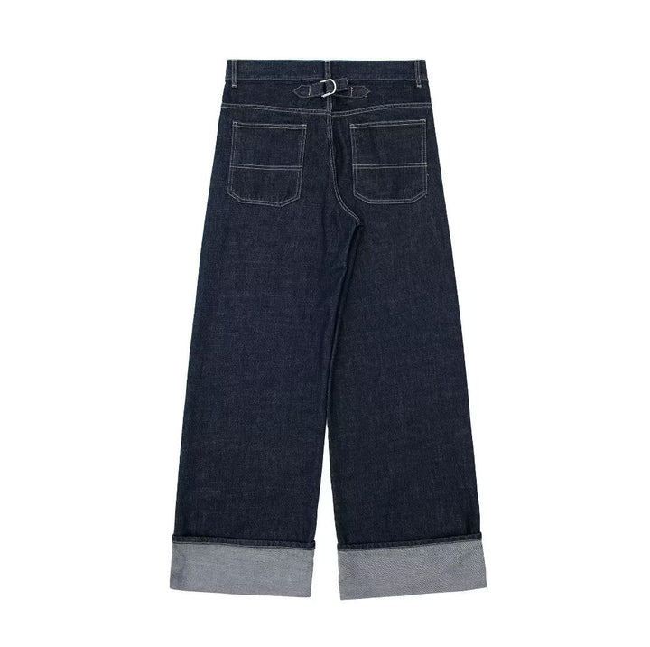 Eulalia | Wide-Leg Cuffed Denim Pants