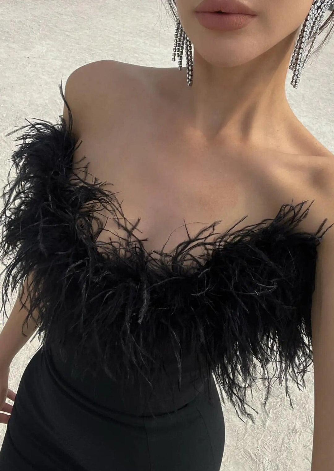 Zosia | Robe en Plumes Noires