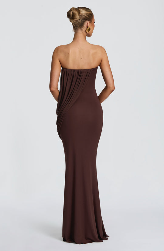 Vienna Maxi Dress - Plum Brown