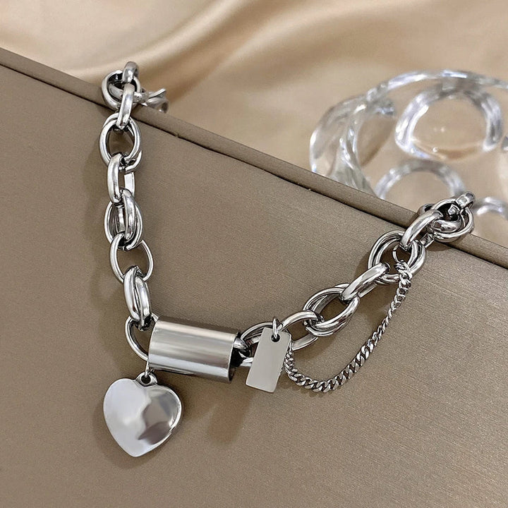 Danica | Gold Heart Charm Chain Bracelet