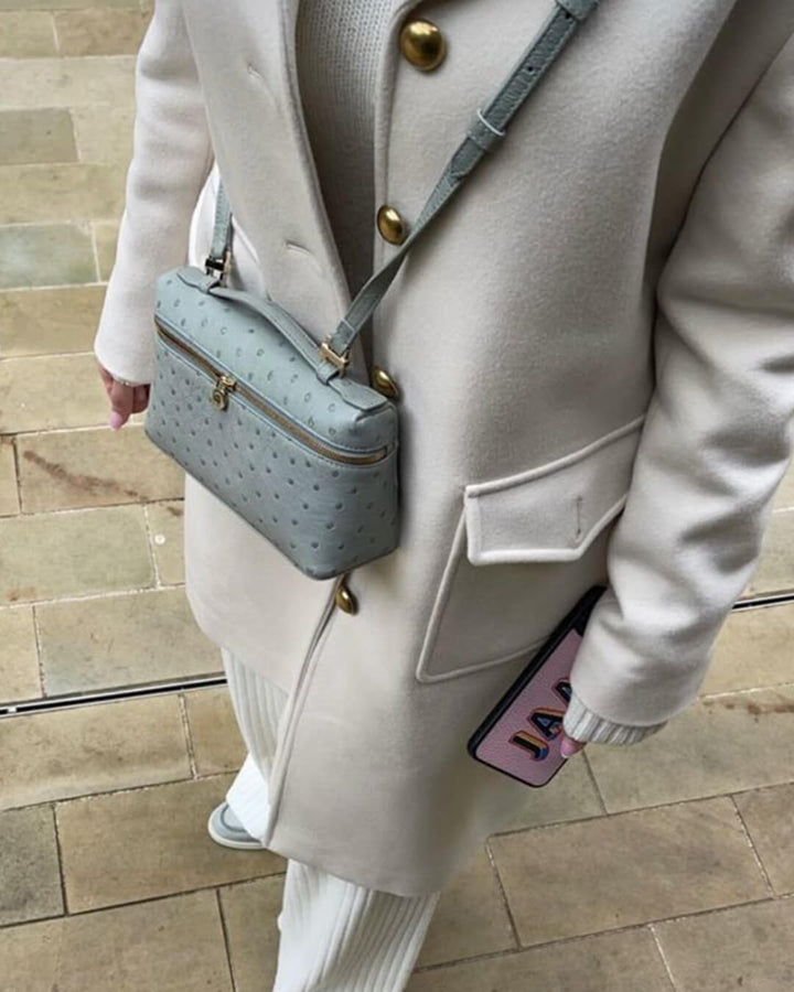 Calluna | Ostrich-Embossed Leather Handbag