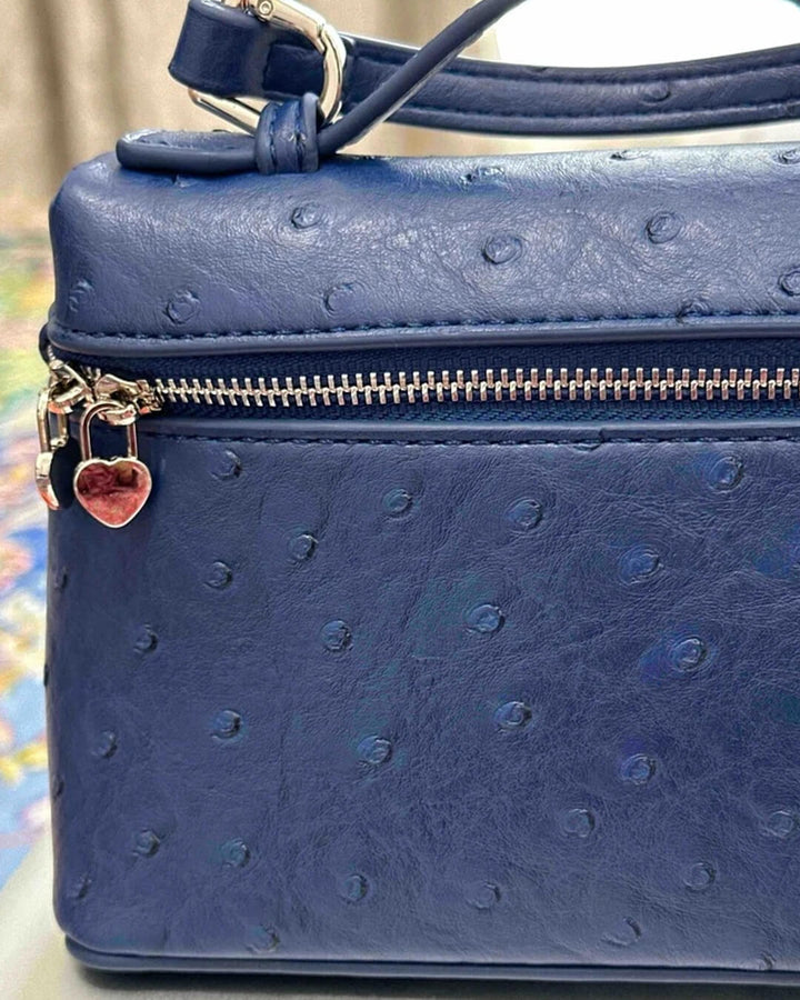 Calluna | Ostrich-Embossed Leather Handbag