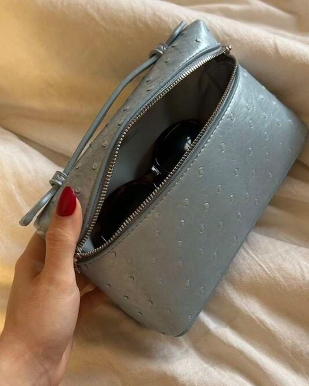 Calluna | Ostrich-Embossed Leather Handbag