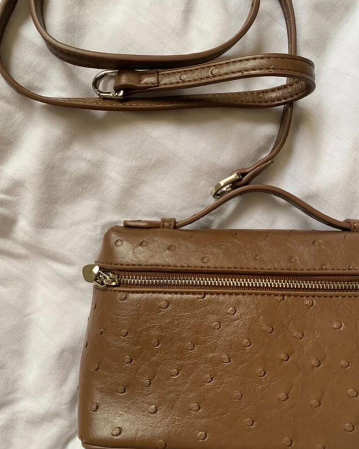 Calluna | Ostrich-Embossed Leather Handbag
