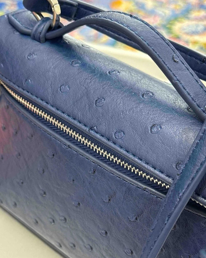 Calluna | Ostrich-Embossed Leather Handbag