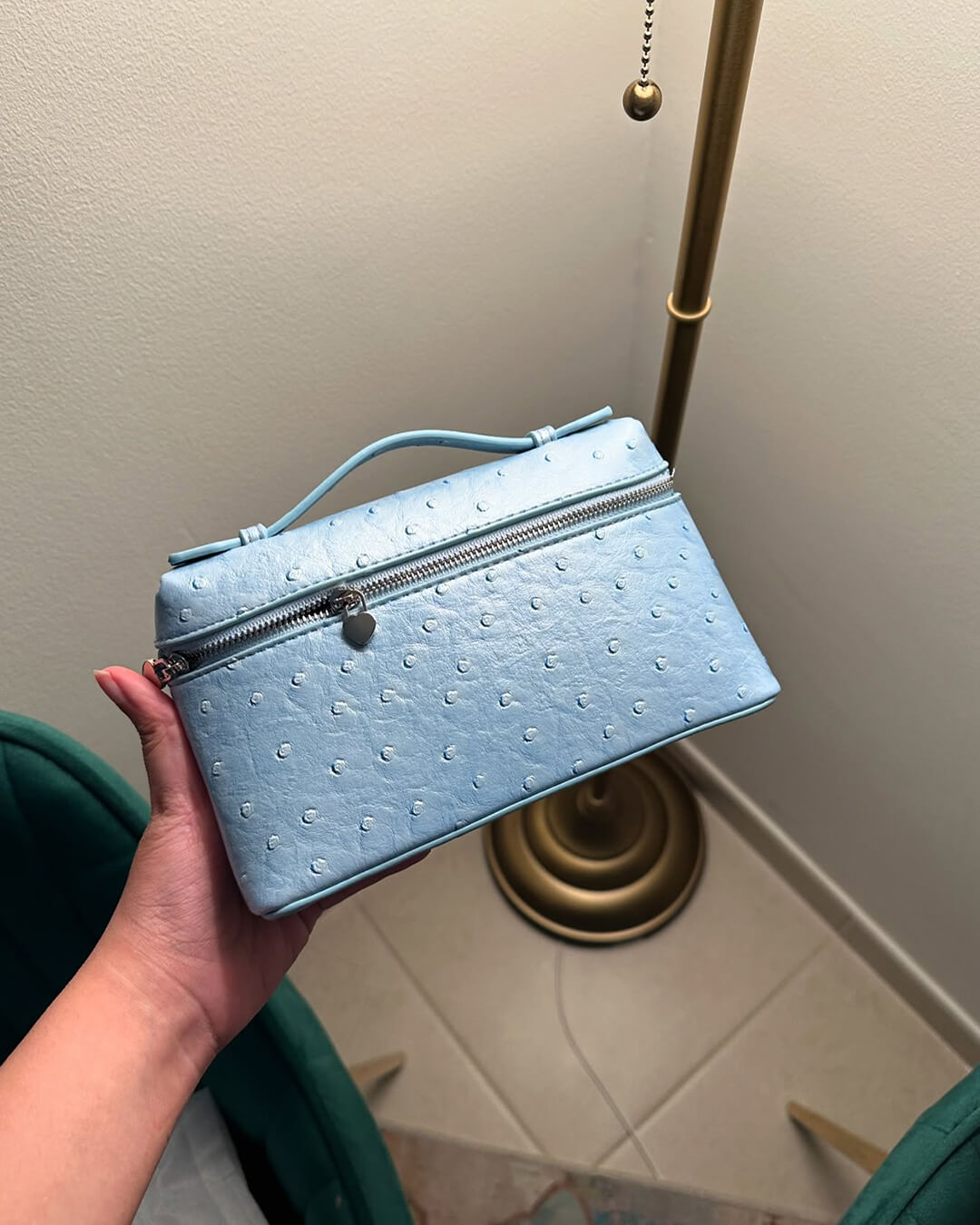Calluna | Ostrich-Embossed Leather Handbag