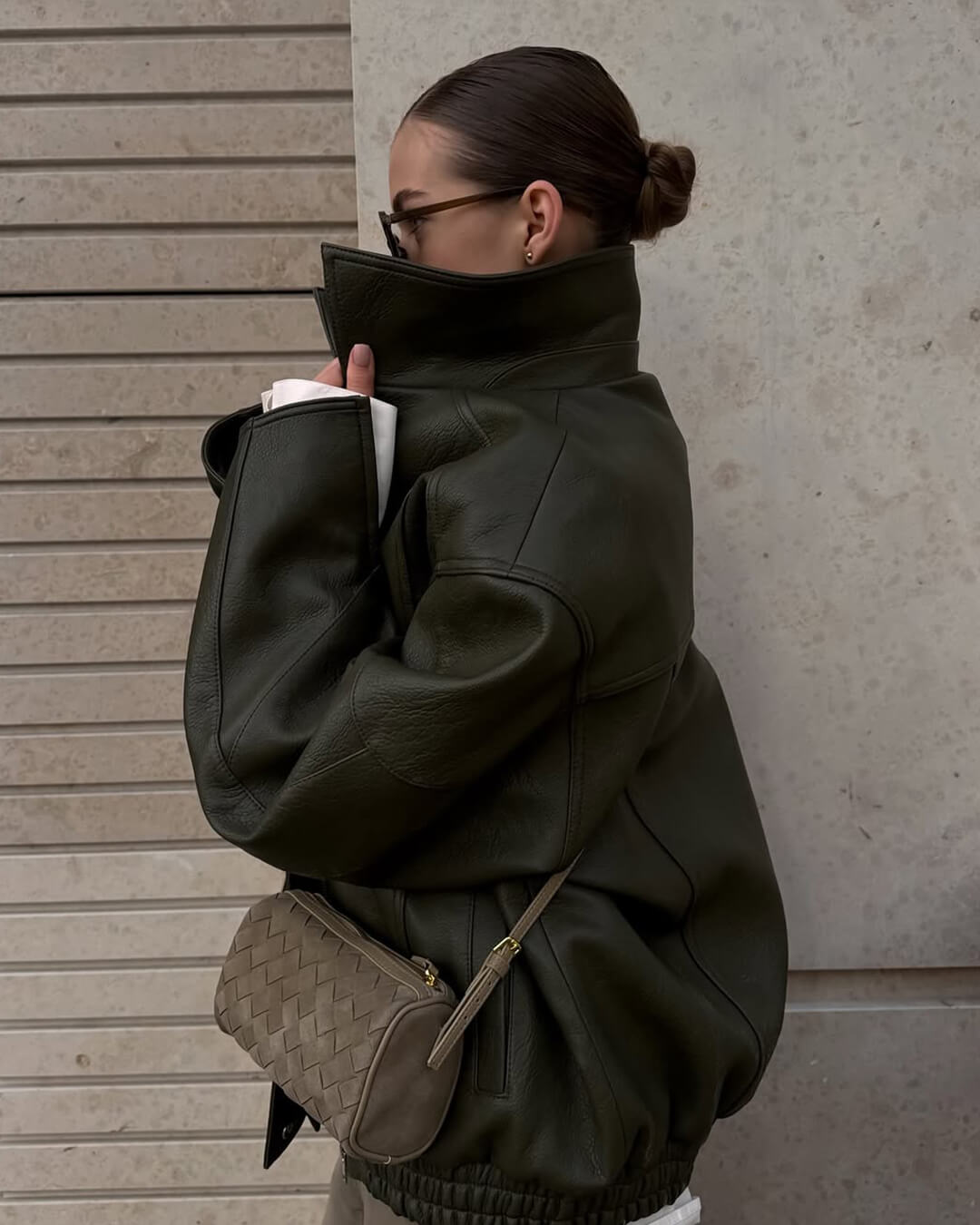 Gardenia | Woven Suede Shoulder Bag