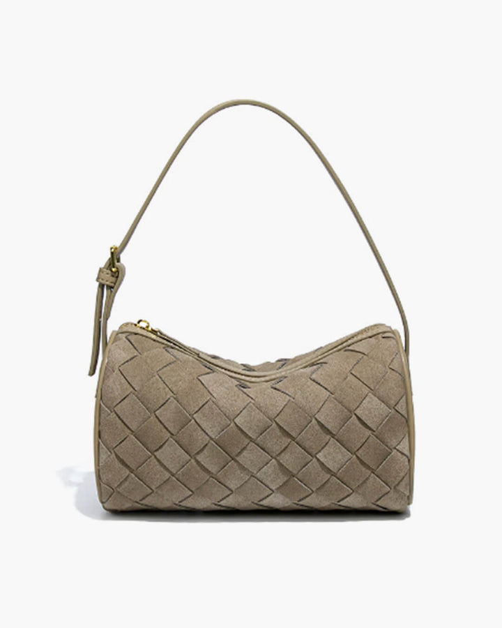 Gardenia | Woven Suede Shoulder Bag