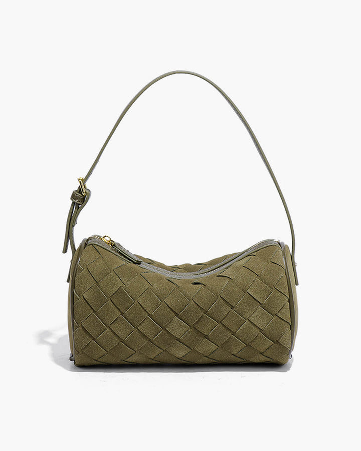 Gardenia | Woven Suede Shoulder Bag