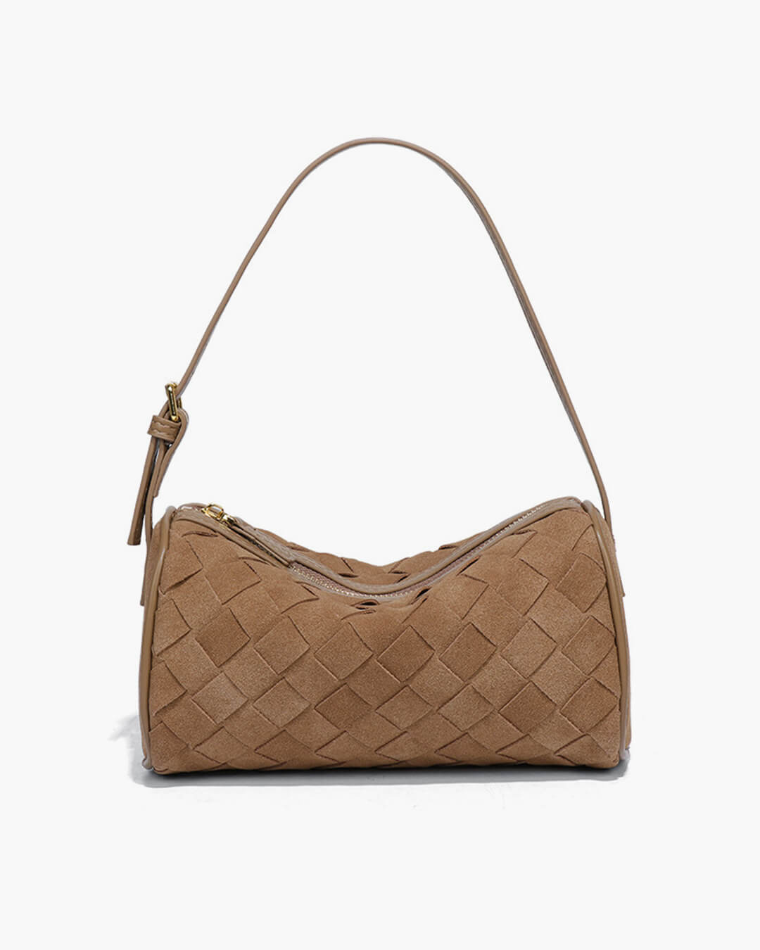 Gardenia | Woven Suede Shoulder Bag