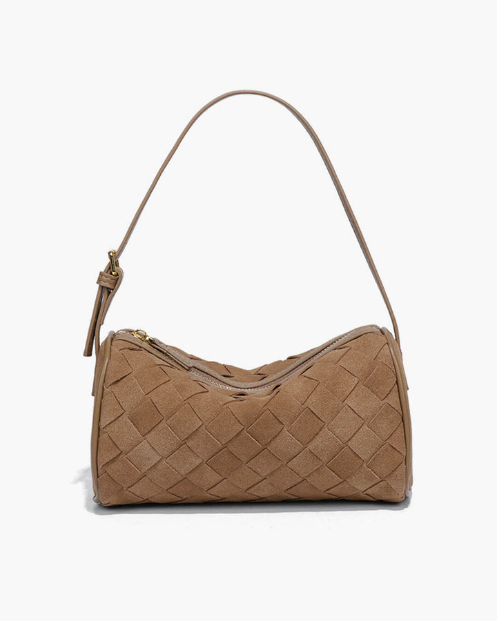 Gardenia | Woven Suede Shoulder Bag