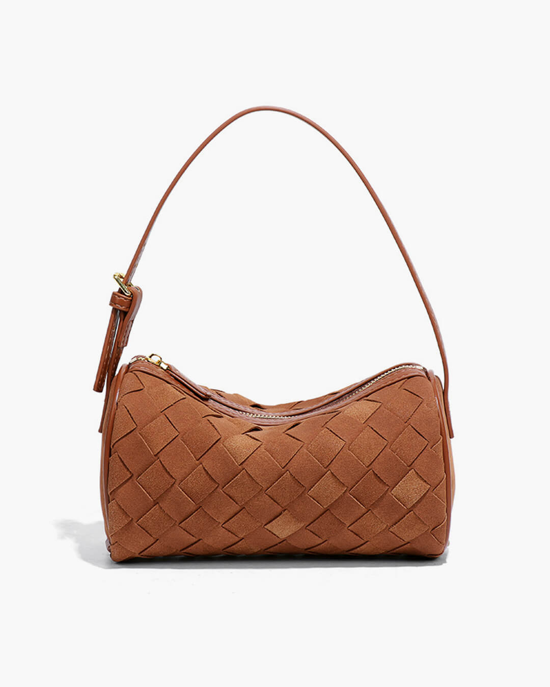 Gardenia | Woven Suede Shoulder Bag