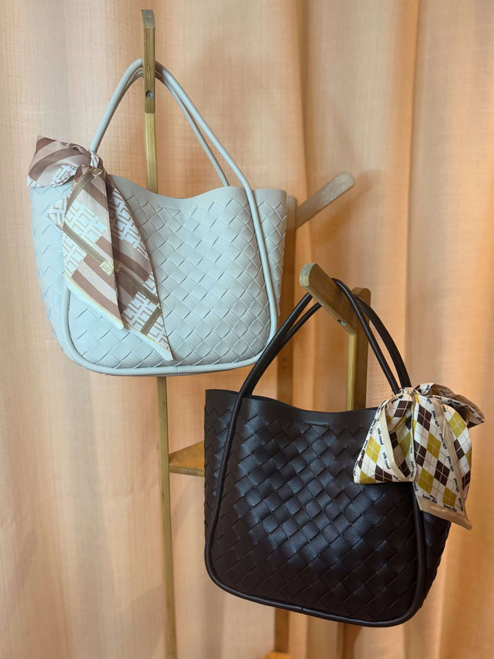Theophania | Woven Leather Tote Bag