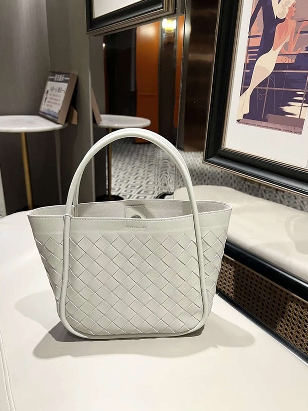 Theophania | Woven Leather Tote Bag