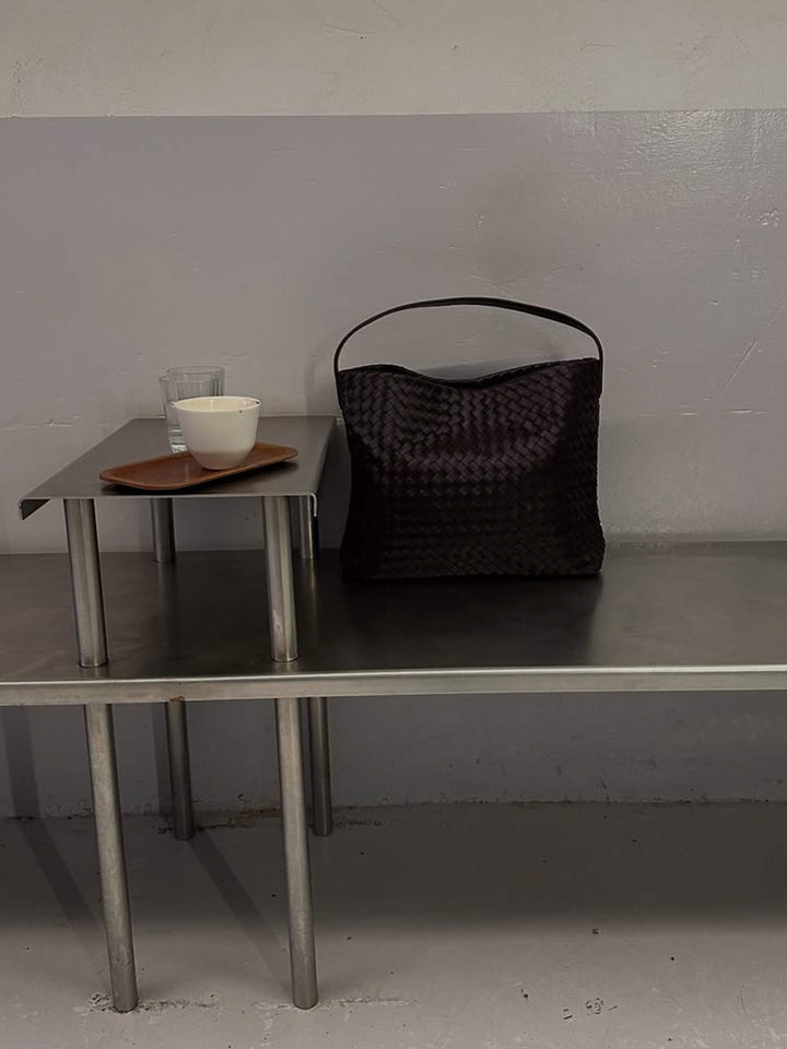 Elowen | Woven Leather Tote Bag