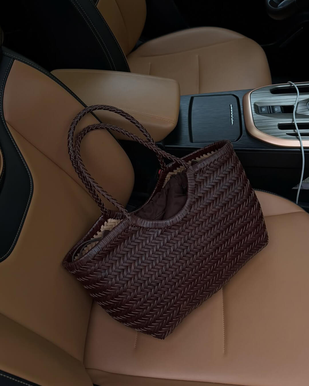Chrysanthe | Woven Leather Tote Bag
