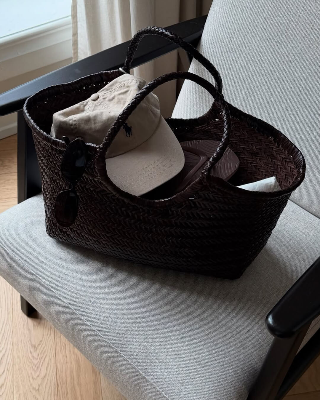 Chrysanthe | Woven Leather Tote Bag
