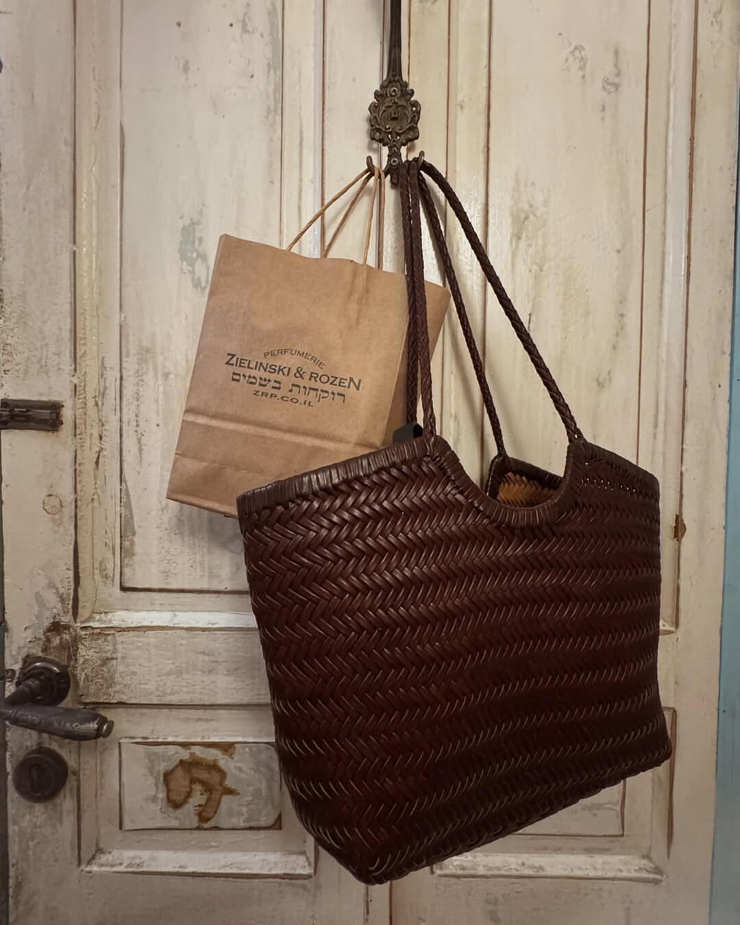 Chrysanthe | Woven Leather Tote Bag