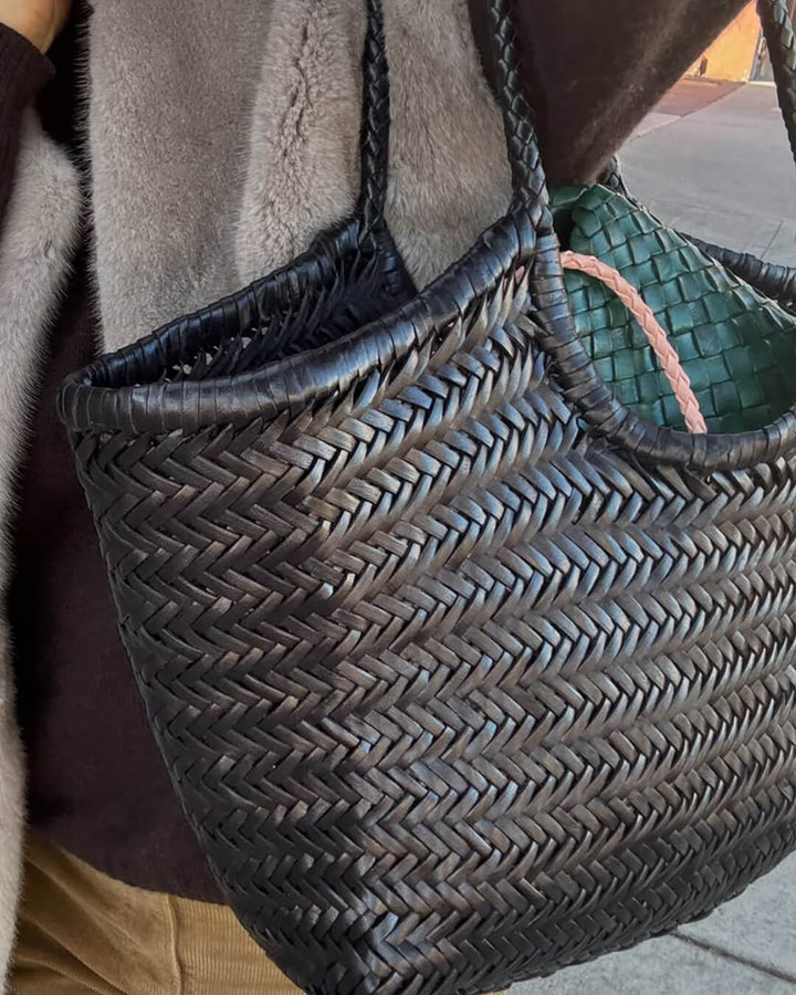 Chrysanthe | Woven Leather Tote Bag