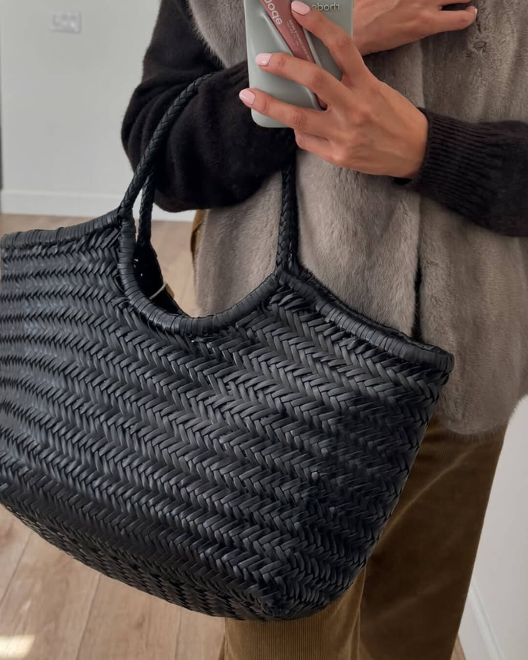 Chrysanthe | Woven Leather Tote Bag