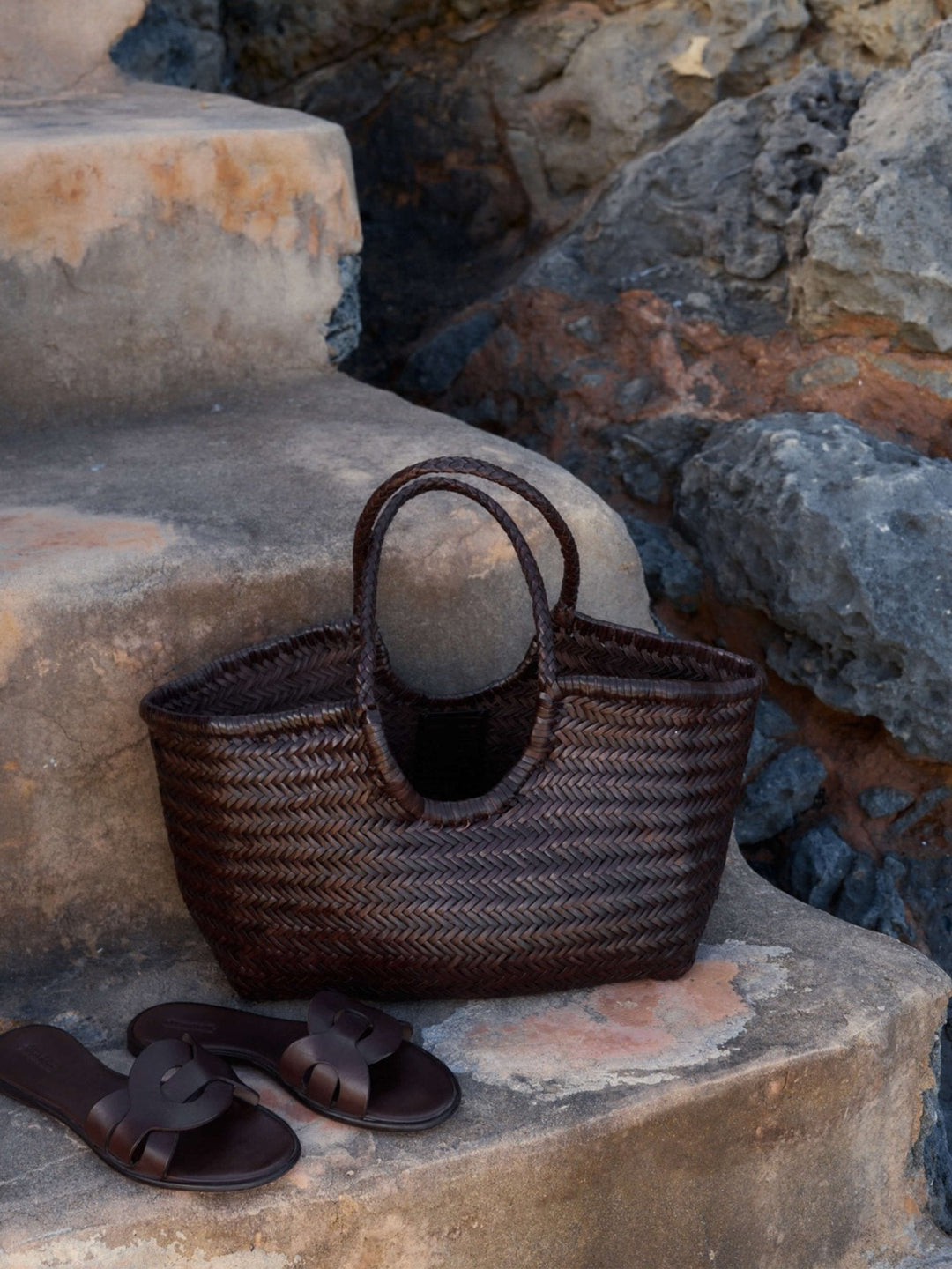Chrysanthe | Woven Leather Tote Bag