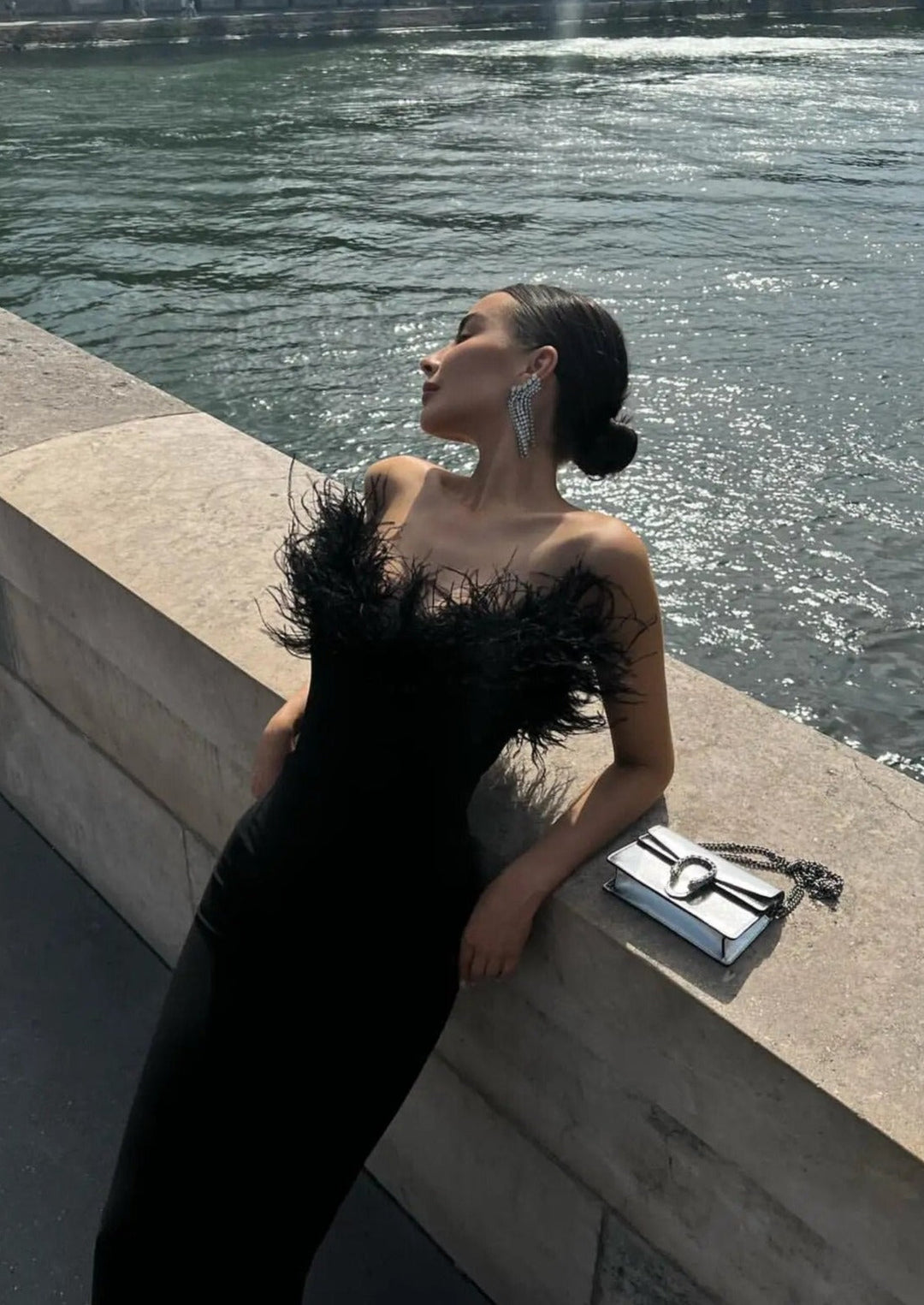 Zosia | Robe en Plumes Noires