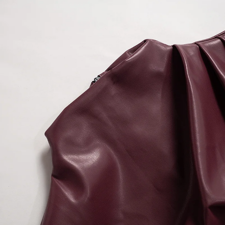 Vionette | Asymmetrical Faux Leather Top