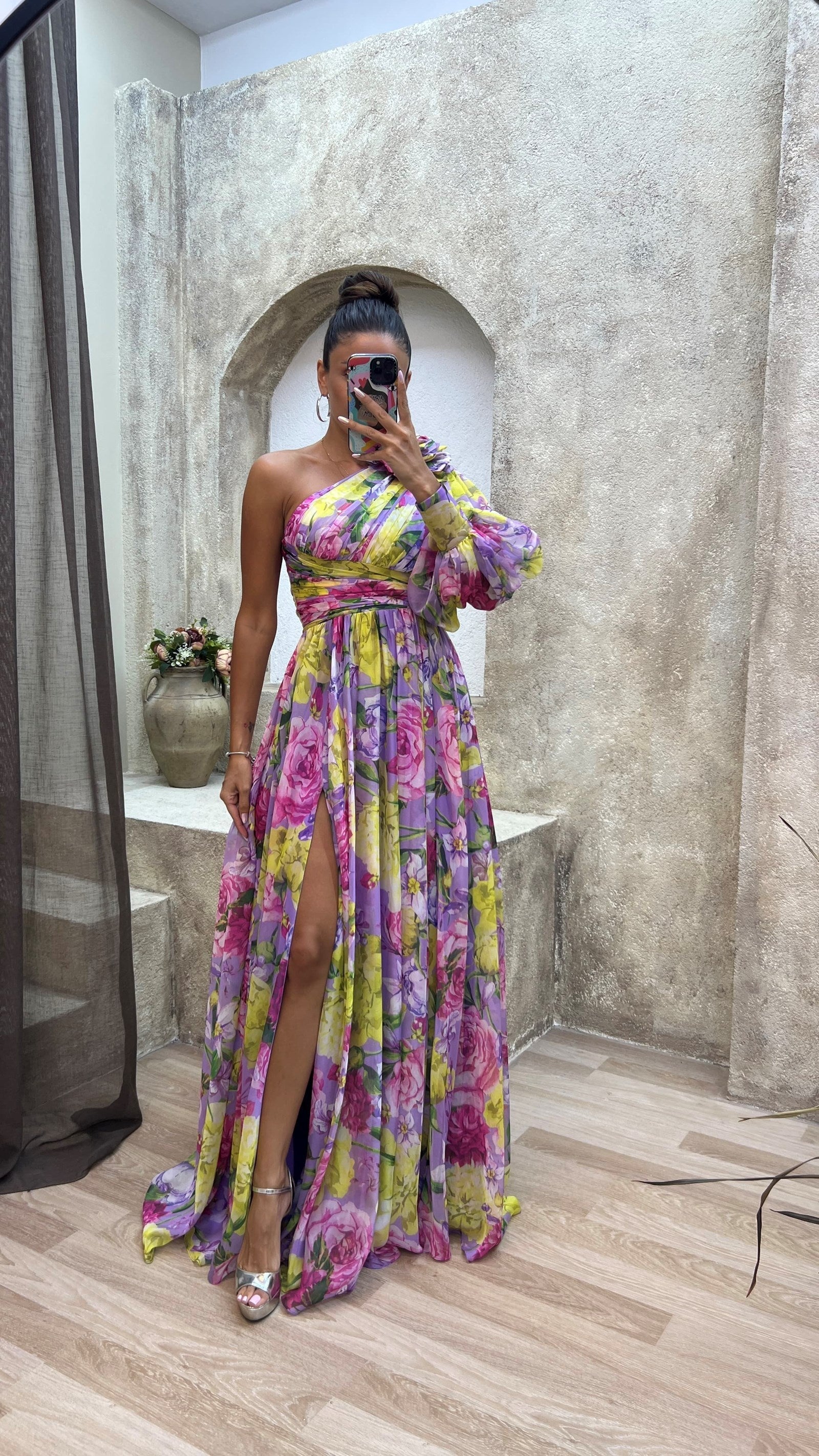 Elegant Flowy Shoulder Dress for Summer Events - Selvina