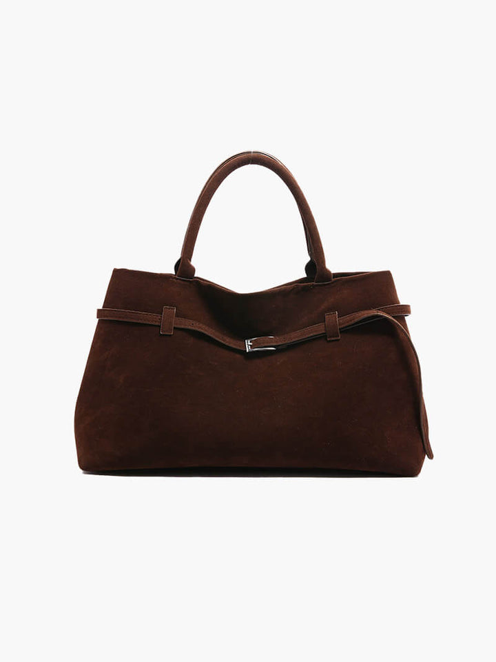 Aeronwen | Classic Suede Top-Handle Bag