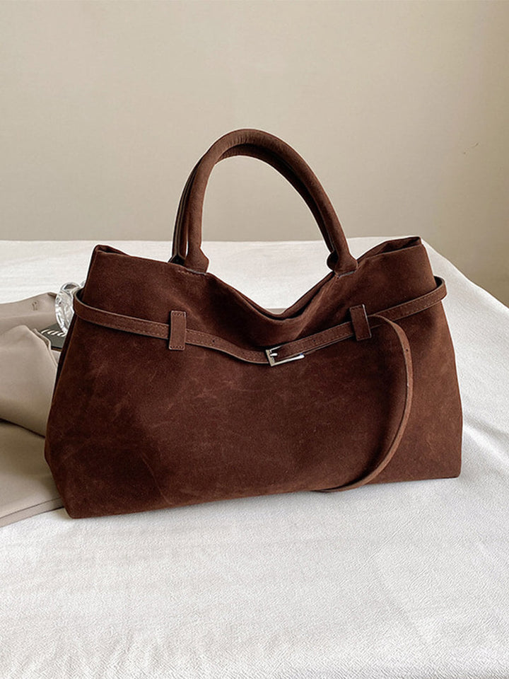Aeronwen | Classic Suede Top-Handle Bag