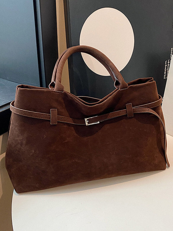 Aeronwen | Classic Suede Top-Handle Bag