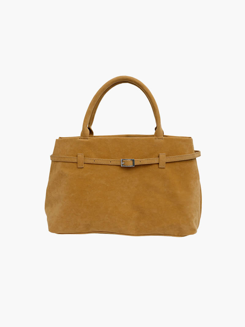 Aeronwen | Classic Suede Top-Handle Bag