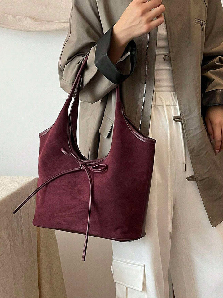 Clover | Suede Bow Tote Bag