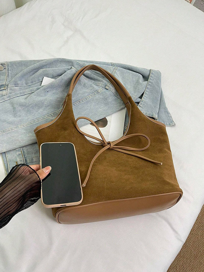 Clover | Suede Bow Tote Bag