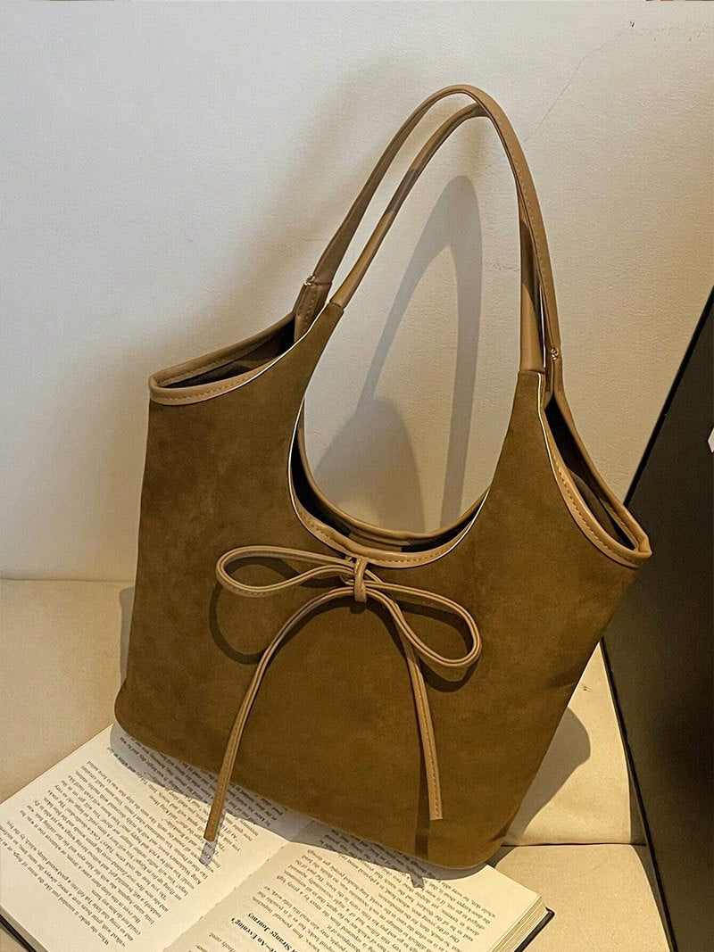 Clover | Suede Bow Tote Bag