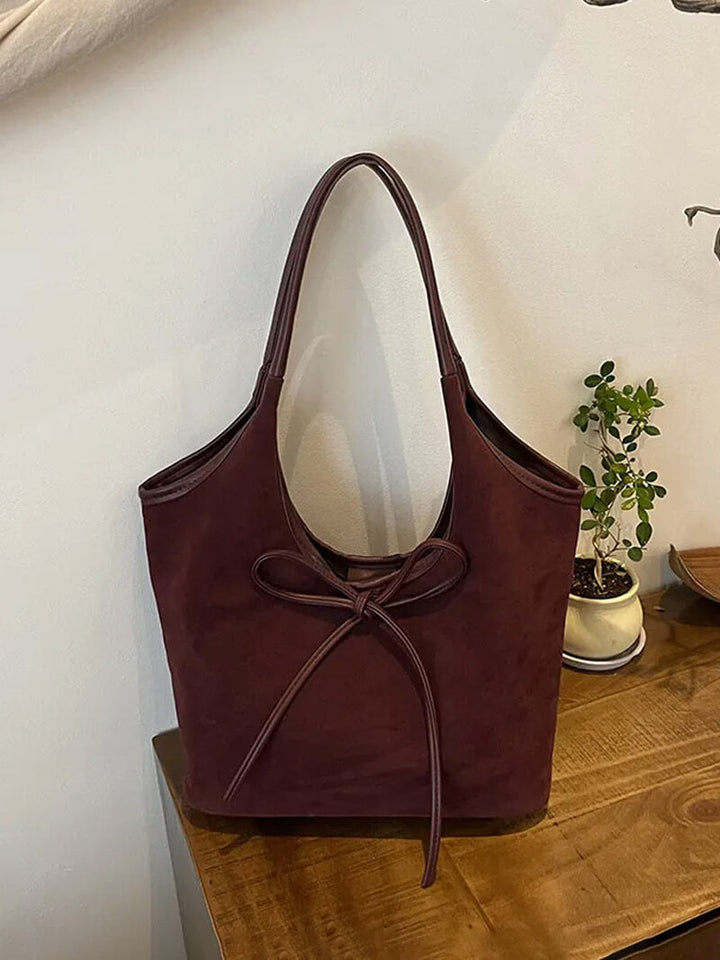 Clover | Suede Bow Tote Bag