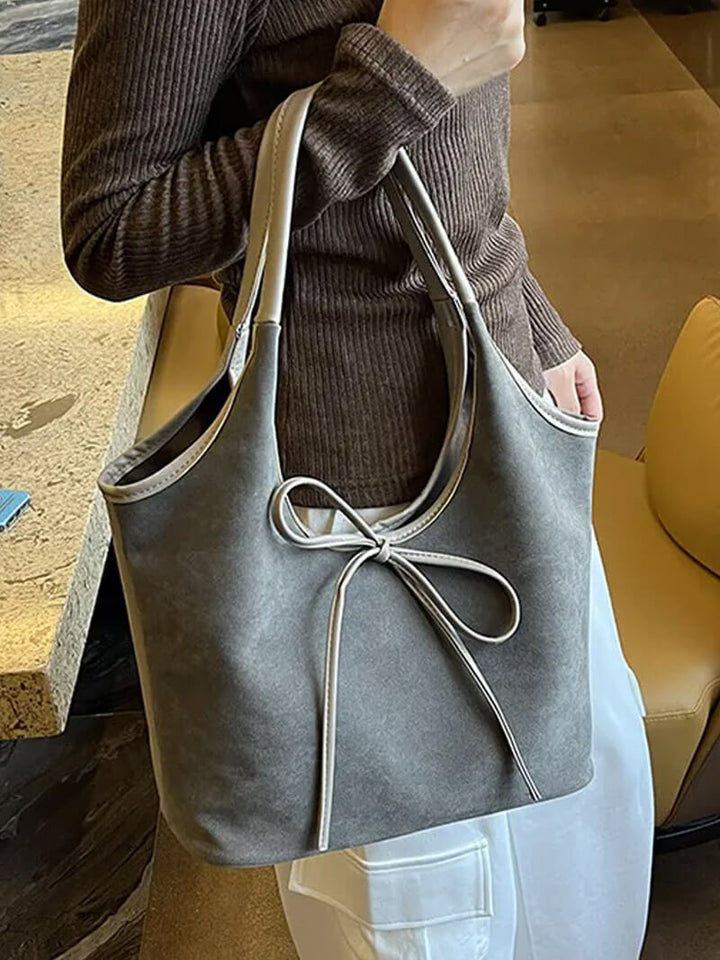 Clover | Suede Bow Tote Bag