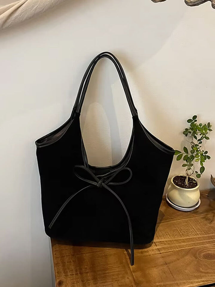 Clover | Suede Bow Tote Bag