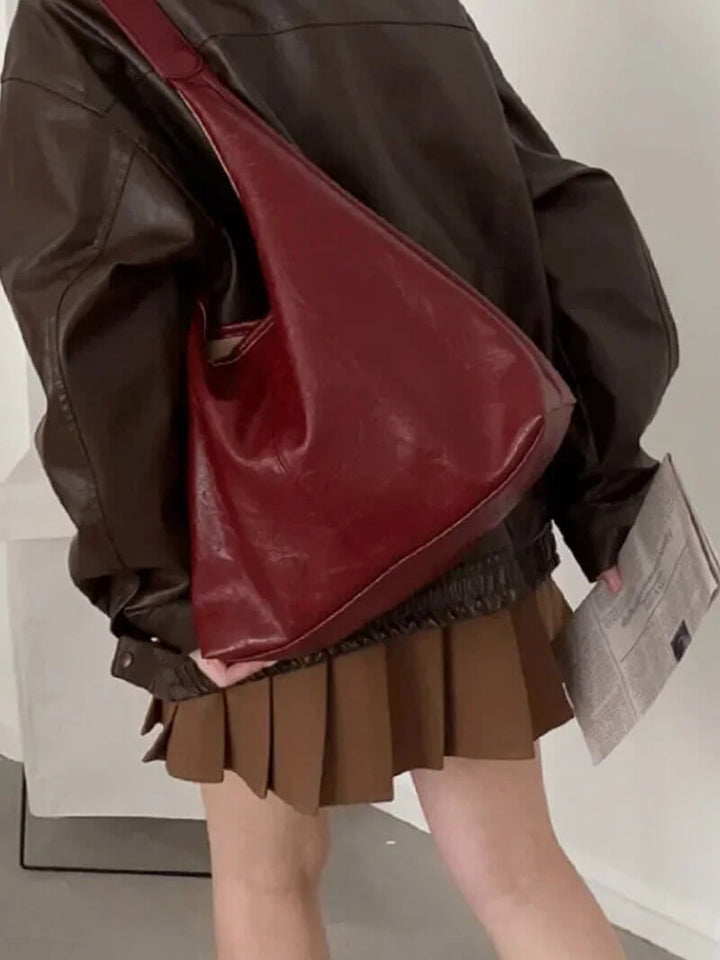 Delyth | Glazed Leather Shoulder Bag