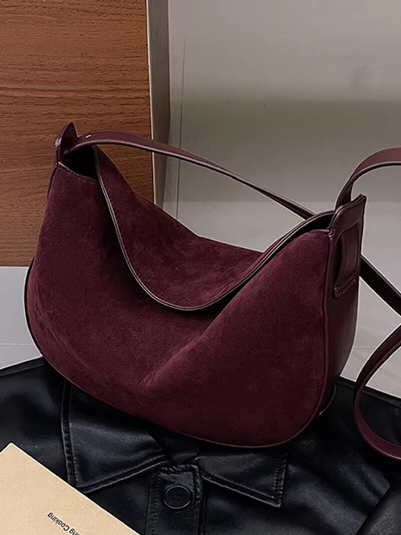 Fflur | Faux Suede Hobo Bag