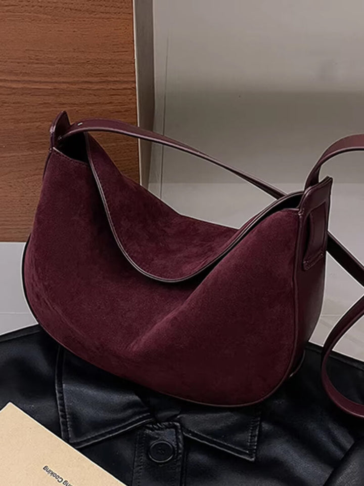 Fflur | Faux Suede Hobo Bag