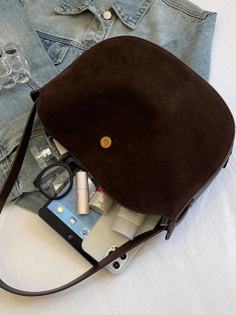 Fflur | Faux Suede Hobo Bag