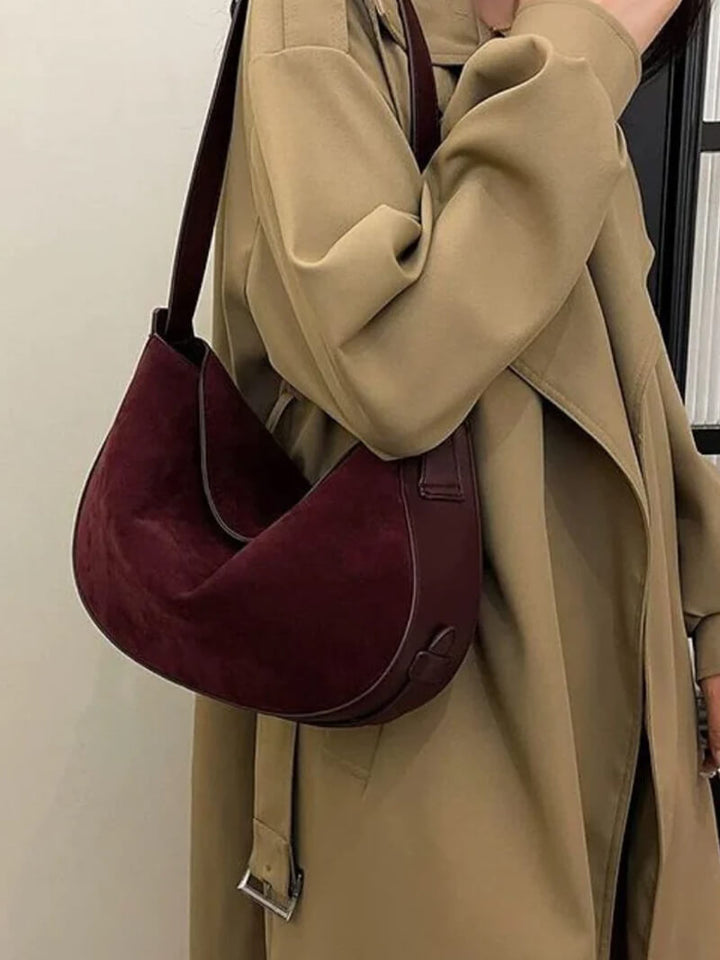 Fflur | Faux Suede Hobo Bag