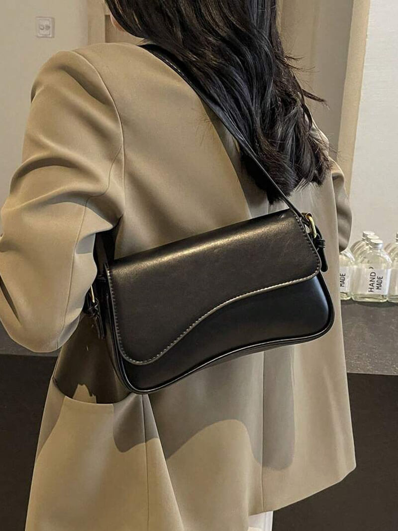 Sylvaine | Curved Flap Shoulder Bag