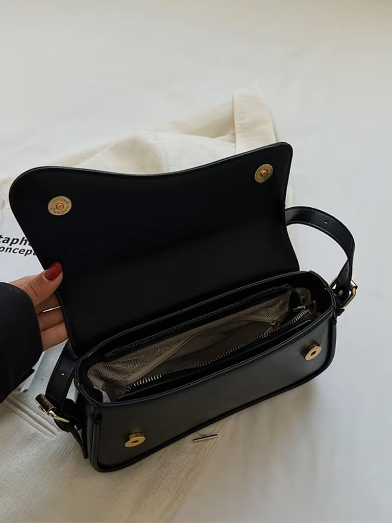 Sylvaine | Curved Flap Shoulder Bag